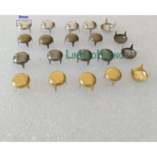 400pcs/lot 8mm silver/bronze/black nickle/light gold Round Cone Studs Rivets Spikes Punk Bag Belt Leathercraft DIY accessories