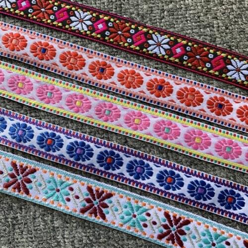 5 YARD 1 INCH 23-27MM NEW Flowers Handmade Jacquard Ribbon Lace ZERZEEMOOY