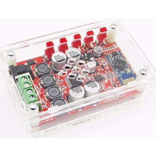 Acrylic DIY Amplifier Board Module for TDA7492P 2*25W Wireless Bluetoo 4.0 Audio Receiver Case Cover Shell with AUX Interface