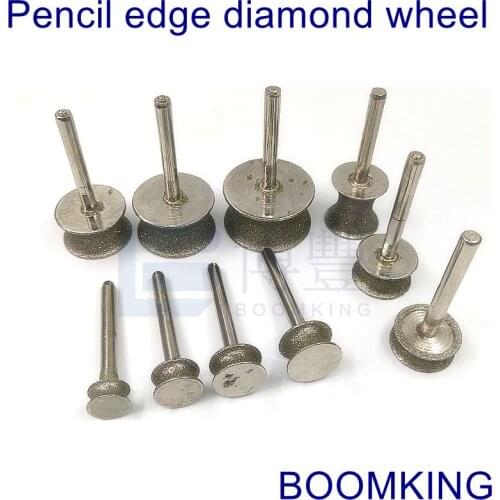 Diameter 15 mm ~ 60 mm Grit 120/150# Electroplated grinding diamond wheel, Pencil edge,For glass jade Stone BOOMKING TOOLS