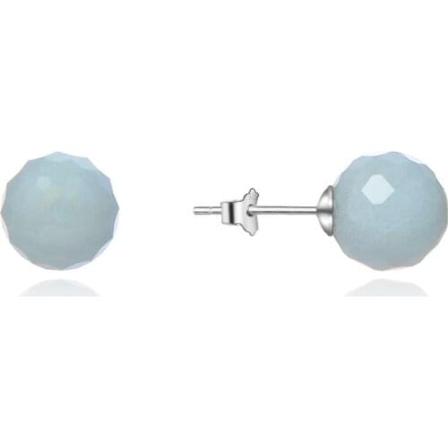 Beritafon 925 Sterling Silver Amazonite Gemstones Stud Earring for Women or Girls