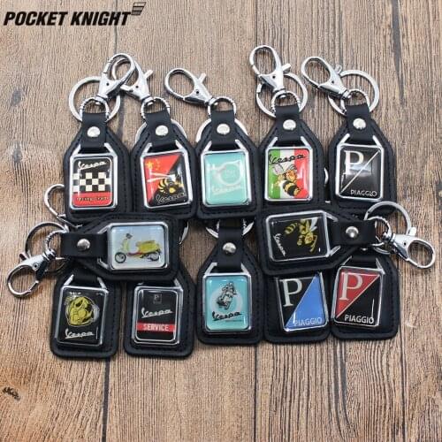 Motorcycle Keychain Keyring For Piaggio Vespa GTS300/ie Sprint Primavera Super Gtv Lx Px Et Key decoration card Vespa LOGO