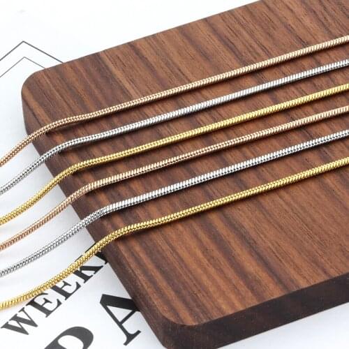 HUIET Stainless Steel Snake Chain Gold/Rose Gold Curb Link Chains Necklace DIY Jewelry Making Men Women Bracelet Couple Gifts