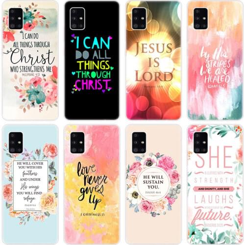 Bible verse Philippians Jesus Christ Christian Case for Samsung A12 A02 A03S A21S A22 A32 A52 A72 A82 S21 Plus FE Ultra M02S M12