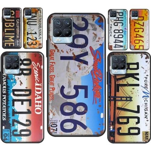Retro Funny License Plate For OPPO Realme GT Neo 6 7 8 Pro X2 X7 C11 C21 C3 Cover For OnePlus 8T 8 9 Pro Nord Case