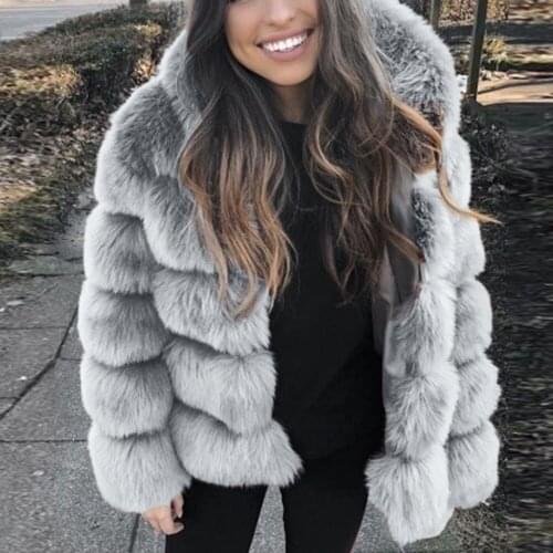 Feitong Fur Coats With A Hood