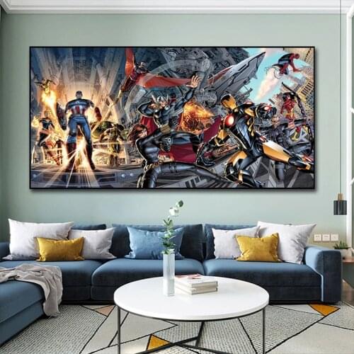 Comics Marvel Avengers Canvas Print Painting Superhero Poster Prints Iron Man Wall Art Pictures for Bedroom Home Decor Cuadros