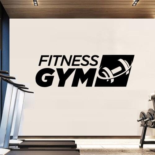 Wall Sticker Fitness Gym Logo Frase Vinyl Decals For Sports Gym Decor Stickers Fitness Room Wallpaper Removable Wall Poster
