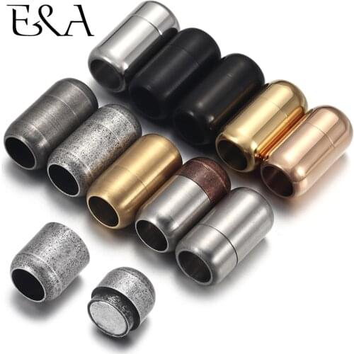 2/4Pcs Stainless Steel 3mm-8mm Magnetic Clasps Leather Cord Bracelet Magnet Lace Buckle Necklace DIY Jewelry Making Accessories