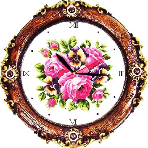 Aromatic overflowing(2) cross stitch kit 14ct 11ct count print canvas wall clock stitching embroidery DIY handmade needlework
