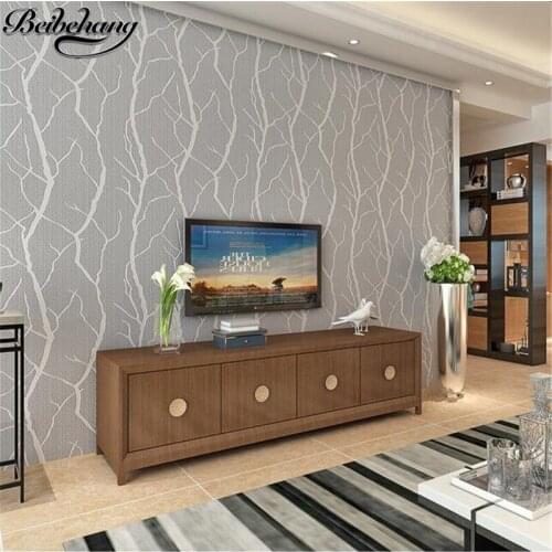 Beibehang Modern minimalist branch striped deerskin wallpaper 3d wallpaper bedroom living room TV wall papel de parede wallpaper