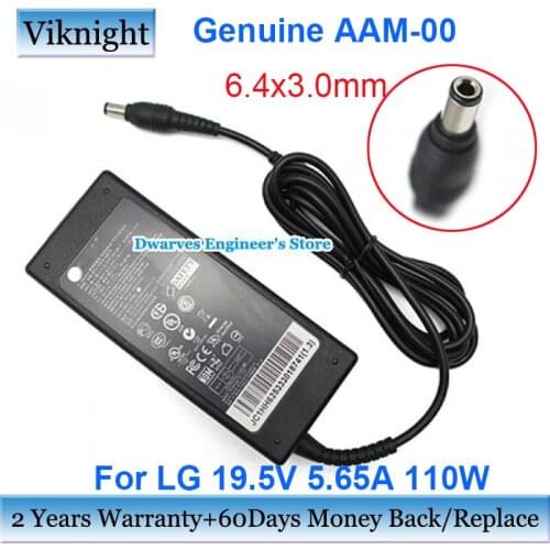 Genuine For LG AAM-00 19.5V 5.65A 110W 6.4x3.0mm AC Adapter Power Supply For LG Laptop Charger