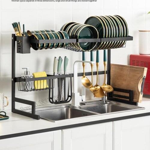 Nordic Light Luxury Kitchen Shelf Sink Stainless Steel Dishwasher Rack Dish Chopsticks Drain Rack Dishwasher Storage Rack