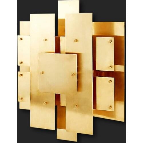 Postmodern pure copper metal background wall decoration wall lamp personality creative simple hotel club wall lamp