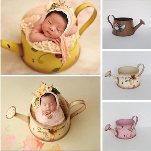 Newborn Photography Props Iron Flower Bucket Baby Photoshoot Studio Posing Basket fotografia Accessories Baby fotoshooting Props