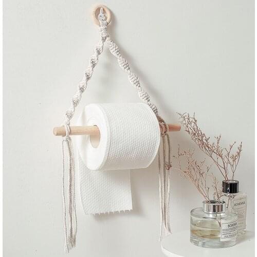 Nordic Wall Hangs Wooden Stick Bedroom Sitting Room Adornment to Braid By Hand Home Decoration Paper Towel Holder-ABUX