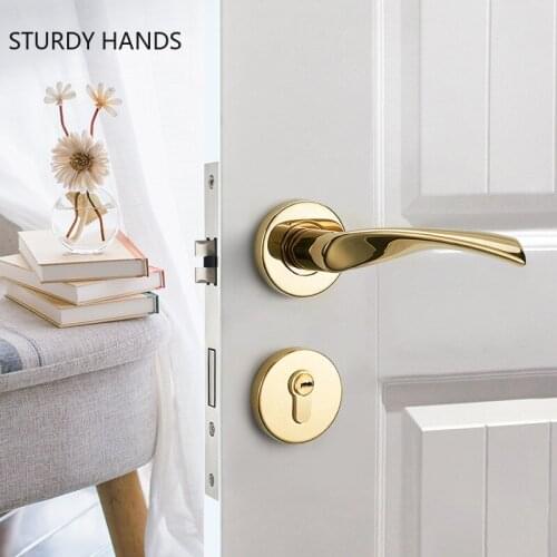 Modern Home Stainless Steel Door Handle Lock Bedroom Silent Security Door Lock Interior Split Locks Hardware Accessories