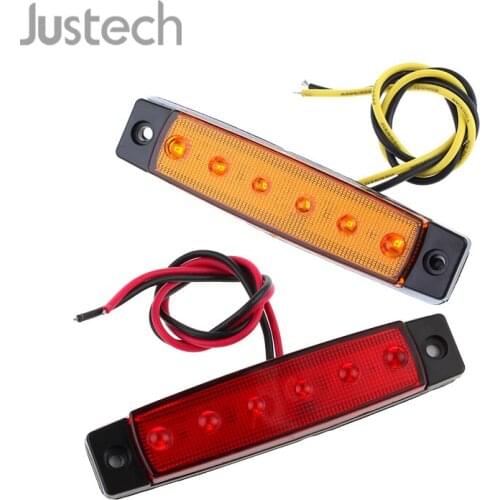 Justech 10 pcs 12V 12 VOLT SMD 6 LED RED SIDE MARKER LIGHT TRAILER VAN BUS easy install, durable