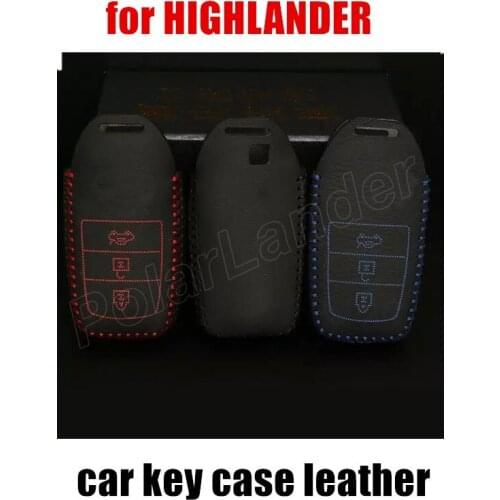 Only Red fit for TOYOTA NEW RAV4 HIGHLANDER CROWN car key case genuine quality leather hand sewing car key cover DIY car styling