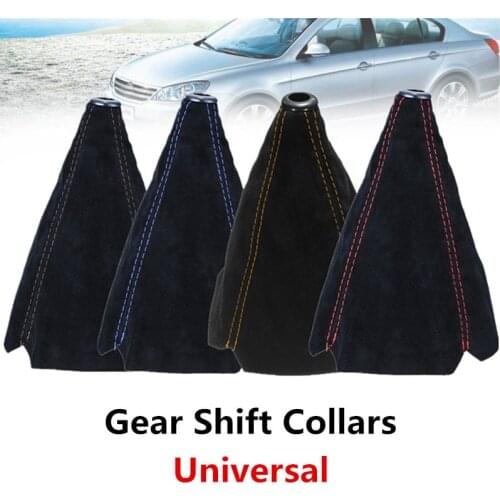 Universal Car Gear Shift Collars Covers Suede PU Leather Gear Stick Shift Shifter Knob Cover Boot Gaiter Car Accessories