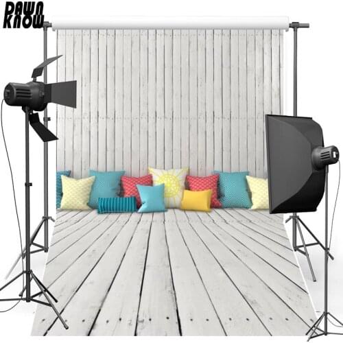 DAWNKNOW Vinyl Backdrops For Photography Wood Floor Polyester Background Colors pillow For Newborn Wedding photo studio 2302