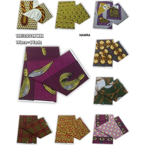 High Quality Original Ankara Printing Real Wax Fabric African Wax 100% Cotton Soft Comfortable Sewing Dress DIY Material Tissus