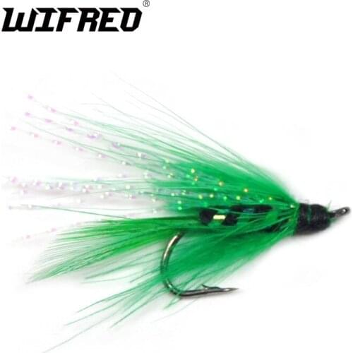 Wifreo 10PCS 7# Green Flasher Holographic Streamer Fly Trout Fishing