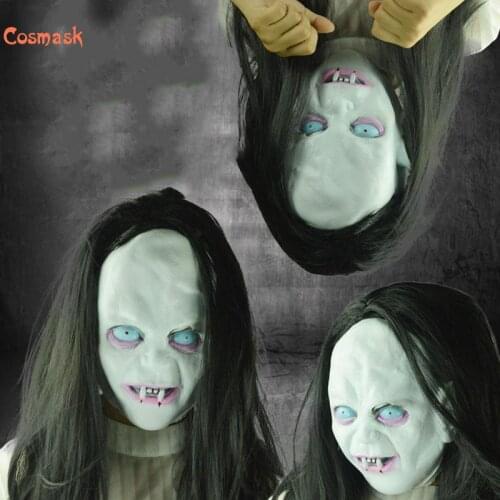 Cosmask Halloween Ghost Mask Female Horror Scary Mask Cosplay Costumes Party Prop Halloween Decoration