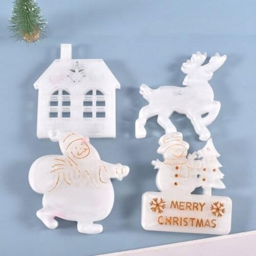 1PC Christmas Tree Hanging Tags Crystal Resin Mold Silicone Mould Xmas Ornament Epoxy Resin Molds Jewelry Making Tools