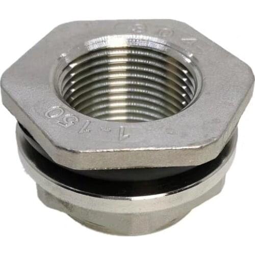 2PCS Water Tank Connector Stainless Steel Pipe Swivel Fitting Nut 2 Inch BSPP