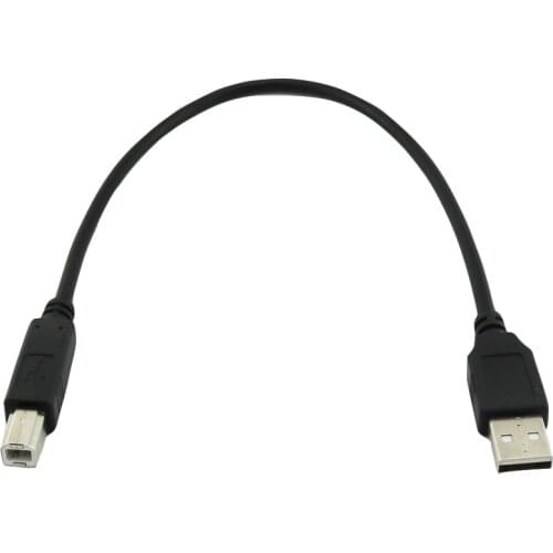 1x USB 2.0 Type A Male to USB 2.0 B Male Plug Scanner Printer Connector Cable 30cm/1ft Black