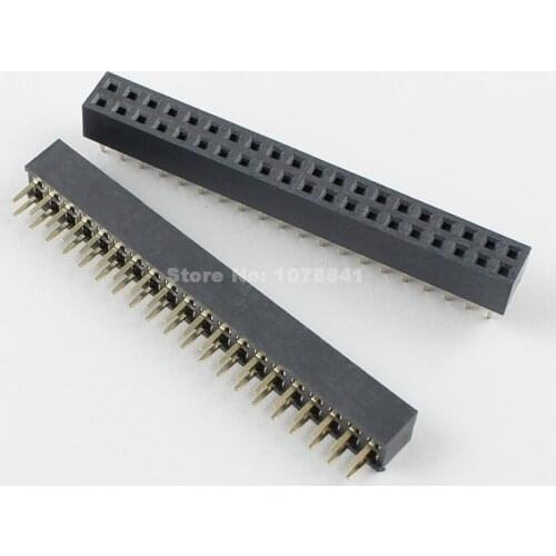 10 Pcs Per Lot 2mm 2.0mm Pitch 2x20 Pin 40 Pin Female Double Row Straight Pin Header Strip