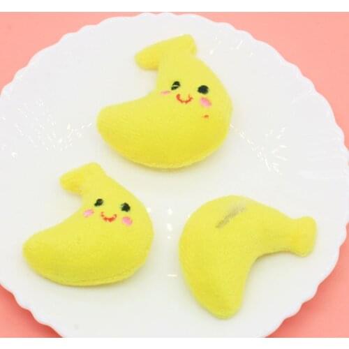 10pcs/lot DIY Handmade cute handmade banana Padded Patches Appliques For Clothes Sewing Supplies DIY Hair Decoration