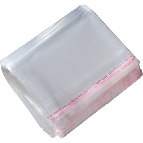 100 Pieces Clear Apparel Bags Self Seal Plastic Bags Wedding Party Opp Gift Bag Adhesive Bags for T-Shirt and Clothes