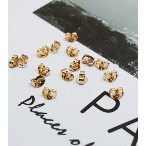 14k copper clad gold non-slip universal round ear plugs handmade diy jewelry accessories ear pin plug earrings back plug ear buc