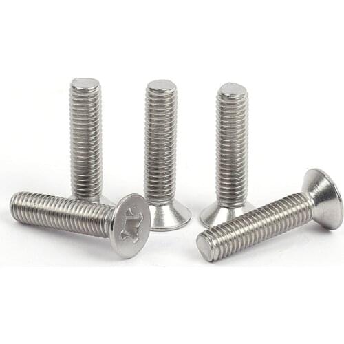 304 Stainless Steel Screw Phillips Cross Countersunk Flat Head Screws Metric Machine Screw Bolt M4 M5 M6 M8 M10