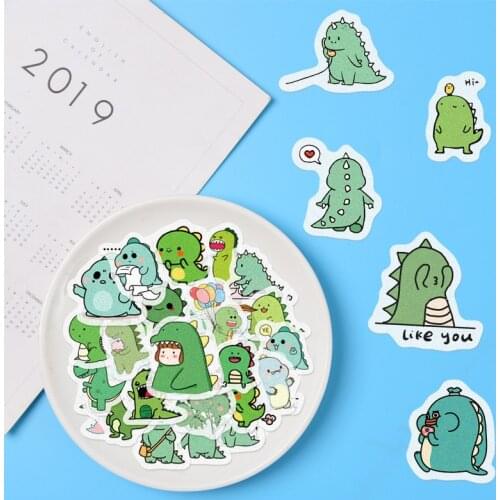 40 pcs Cute Little Dinosaur Adhensive Stickers Decorative Album Diary Stick Label Stationery Decor Hand Account