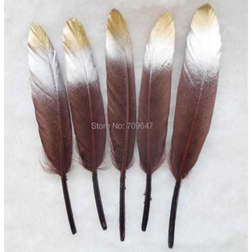 50pcs/lot!Gold Dipped Feather 9-15cm Feathers Hair Feathers Craft Supplies Wholesale Feathers Gold/Silver/Coffe colour