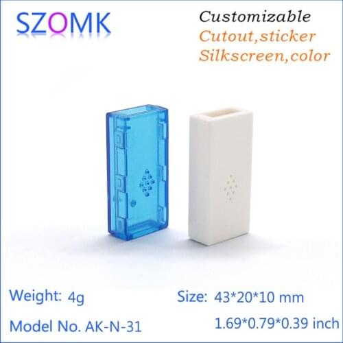 Hot selling transparent abs material small USB shell box (1 pcs) 43*20*10mm handheld plastic boxes switch box, distribution box