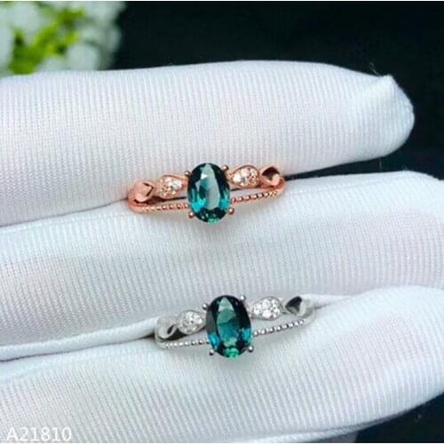 KJJEAXCMY fine jewelry 925 pure silver inlaid natural sapphire fire color female ring support test