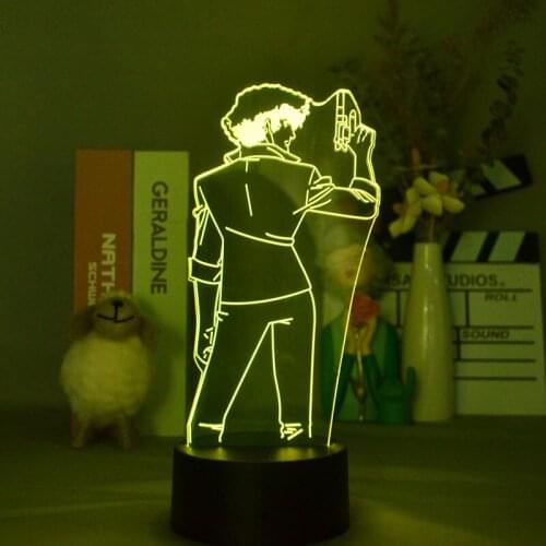 Cowboy Bebop Spike Spiegel Led Night Light for Bedroom Decor Nightlight Birthday Gift Anime Anime Manga 3d Lamp