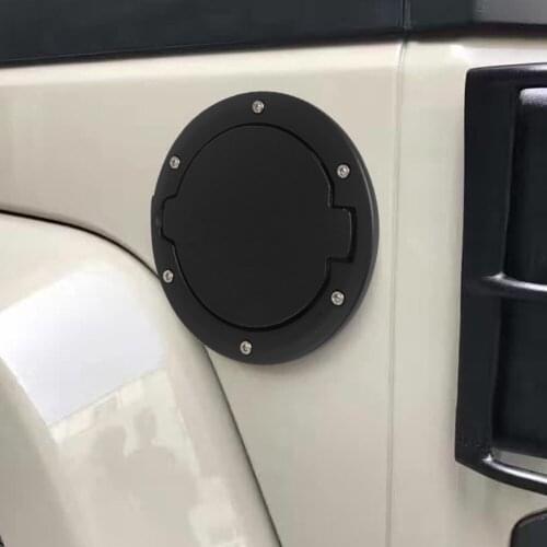Gas Tank Cap Cover Fuel Black Filler Door Tank for Jeep Wrangler JK 2007-2017 Car Exterior Fuel Filler Door Cover