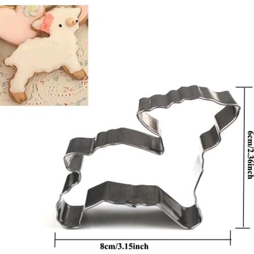 1pcs patisserie reposteria gateau baking Sheep Metal Cookie Cutter Fondant Cake Decor Tools Pastry Cupcake Toppers Biscuit Mould