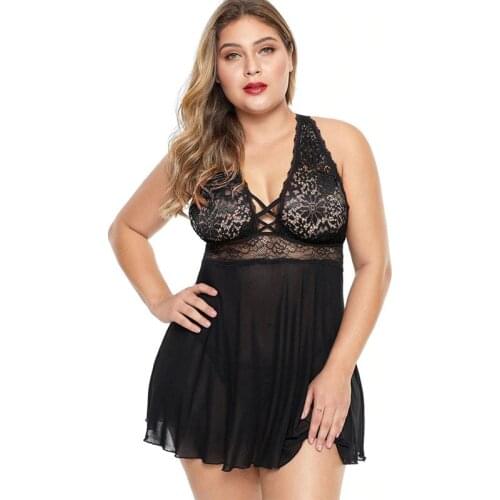 Fashion Design WomenS Sexy Lingerie Suspender Lace Pajamas Black Purple Nightdress S M L XL XXL XXXL XXXXL 5XL 6XL Sleepwear