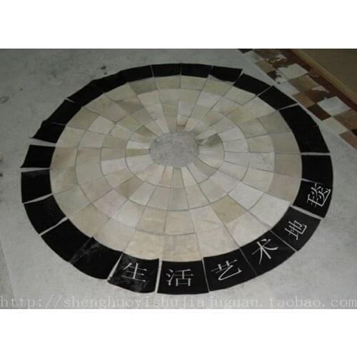 Fashionable art carpet 100% natural genuine cowhide leather sleeping mat