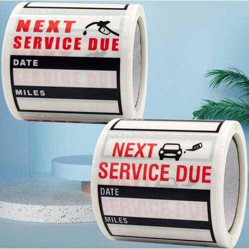 120Pcs 2inch Next Service Due Stickers Clear Date Miles Labels for Oil Change Auto Maintenance Mileage Windshield Reminder