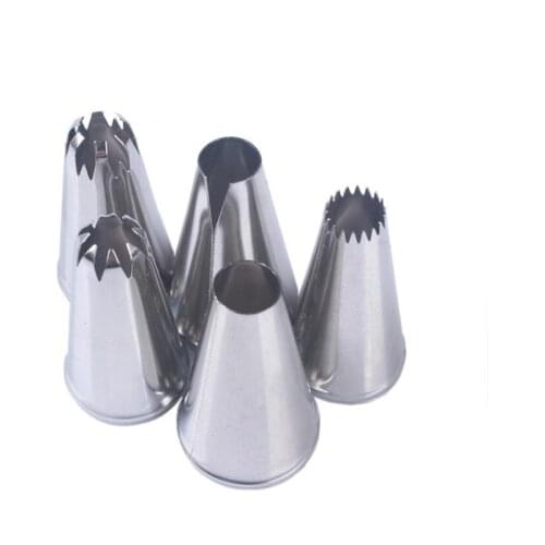 5pcs Tulip Metal Cream Nozzles Cake Decorating Tools Stainless Steel Icing Piping Nozzle Tips Cake Fondant Dessert Decor Baking