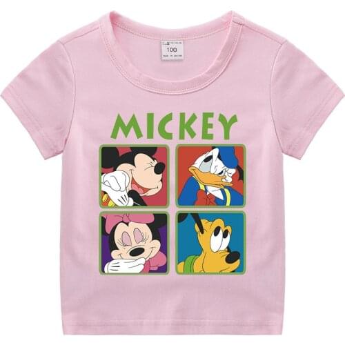 2021 New Childrens Clothing Mickey Childrens Summer Short Sleeve T-shirt Mens and Womens Shirt Half Sleeve Childrens Top