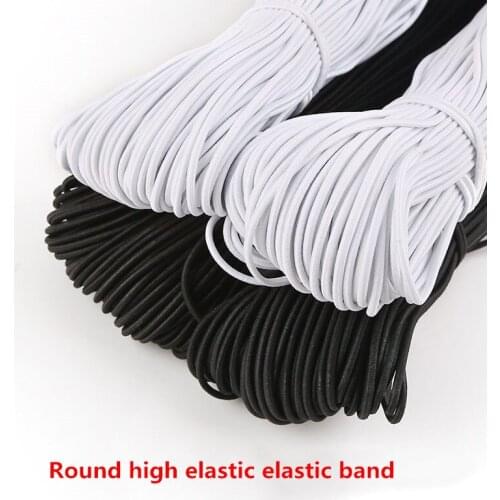 Wholesale 1MM/2MM/3MM White/black thin round Elastic Bands Elastic rope wedding Garment elastic tape for DIY sewing accessories