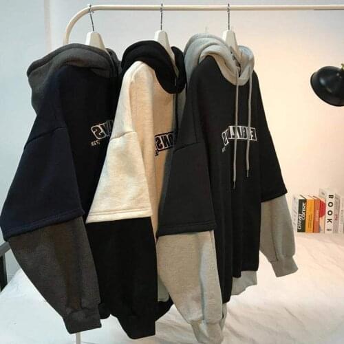 Autumn and Winter Clothes Brushed and Thick Hoodie Hooded Mens Loose Korean-Style Students All-match